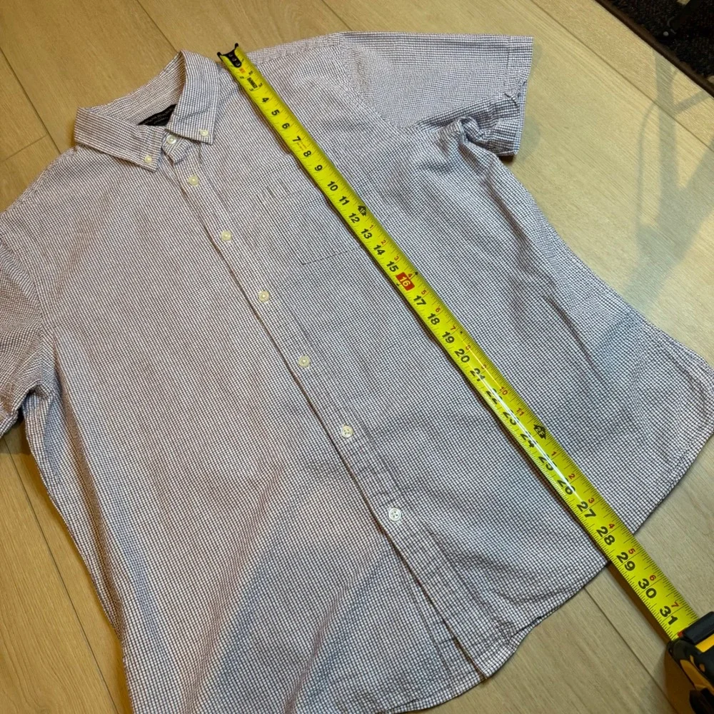 Banana Republic Button down  Shirt Mens XL Seersucker Micro Check Short Sleeve